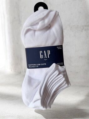 GAP women Cotton Low Cut Socks - White (10 Pack)